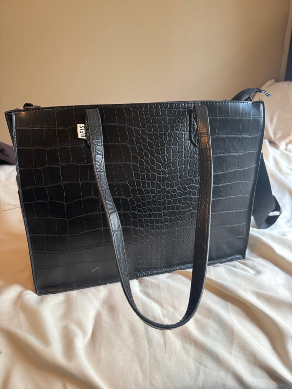 BEIS - Work Tote in Black Croc